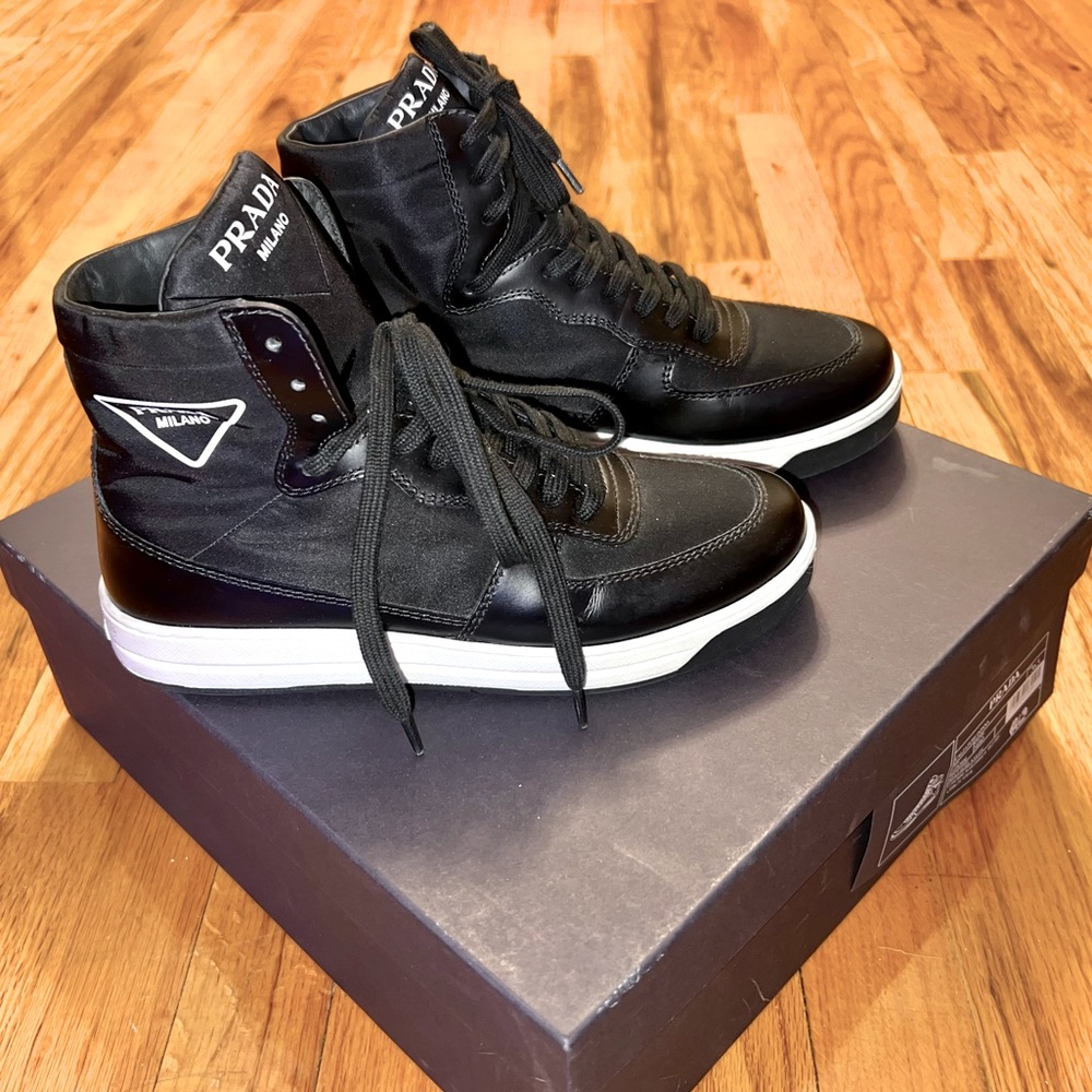 PRADA High-Top Sneakers SIZE 36.5 - Picture 2 of 12